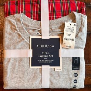 Club Room Gray and Red Men's Pajama Set
